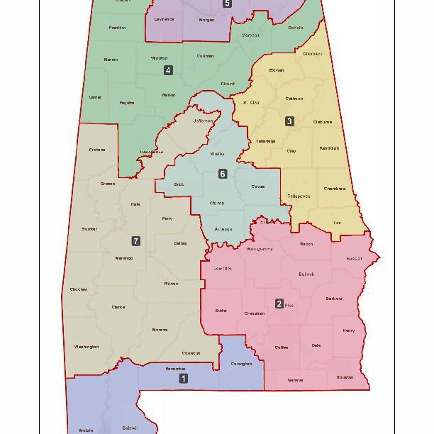 The 2023 Alabama-drawn congressional map